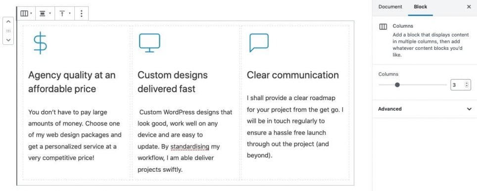 wordpress three columns - Create an awesome Landing page using WordPress in just 15mins - Illustrated Guide Feb 2020