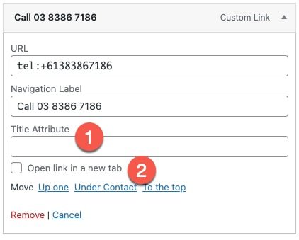 wordpress-menu-item-showing title-attribute and opne link in a new tab options