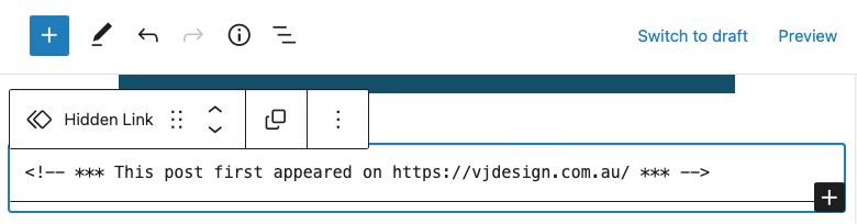 add HTML comment - using resuable block